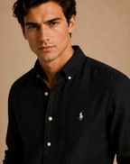 RL Custom Fit Linen Shirt Black