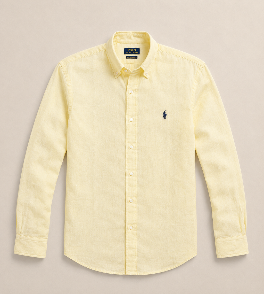 RL Custom Fit Linen Shirt Yellow