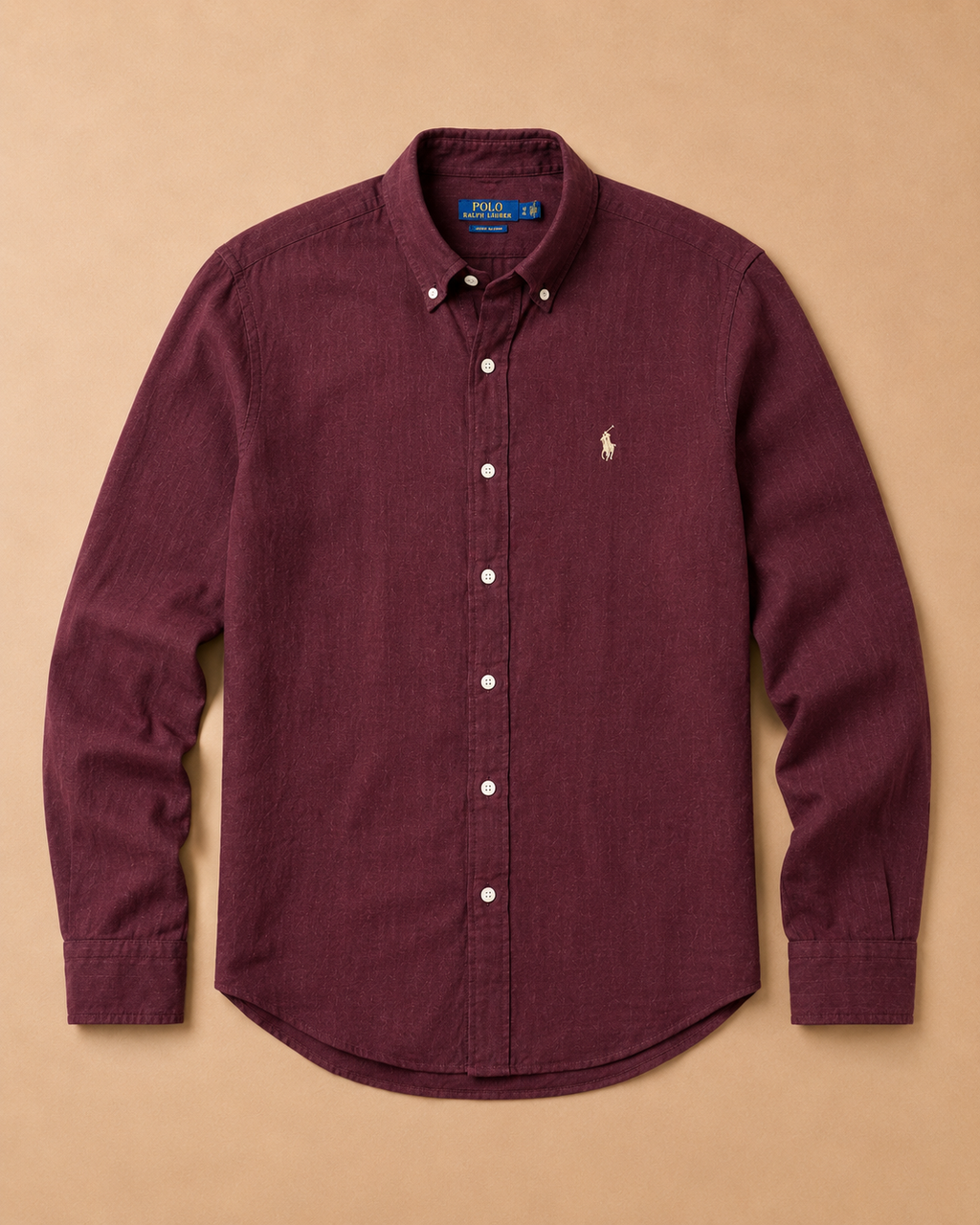 RL Custom Fit Linen Shirt Burgundy
