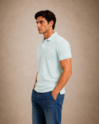 The Iconic Custom Slim Fit Mesh Ice Mint Polo
