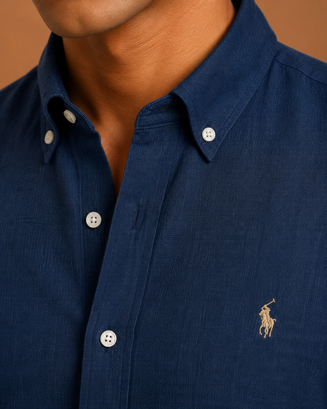 RL Polo Linen Blend Royal Blue Shirt