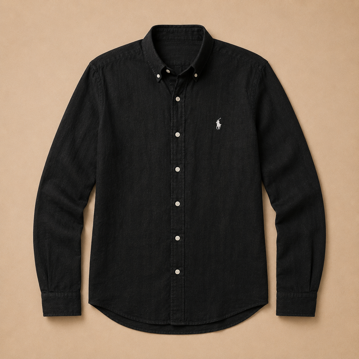 RL Custom Fit Linen Shirt Black