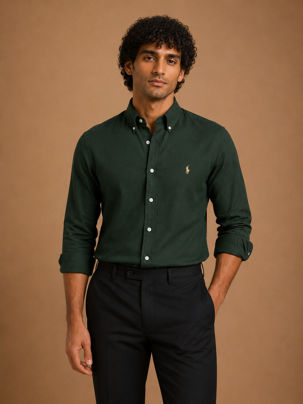 RL Polo Linen Blend Forest Green Shirt