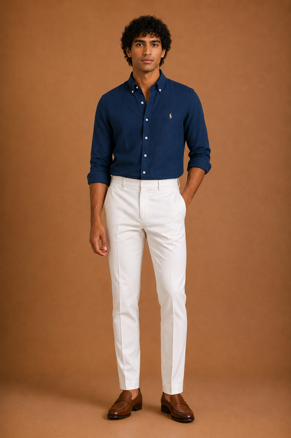 RL Polo Linen Blend Royal Blue Shirt