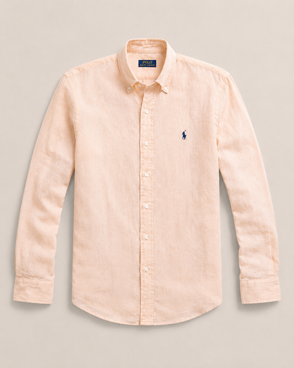 RL Custom Fit Linen Shirt Peach