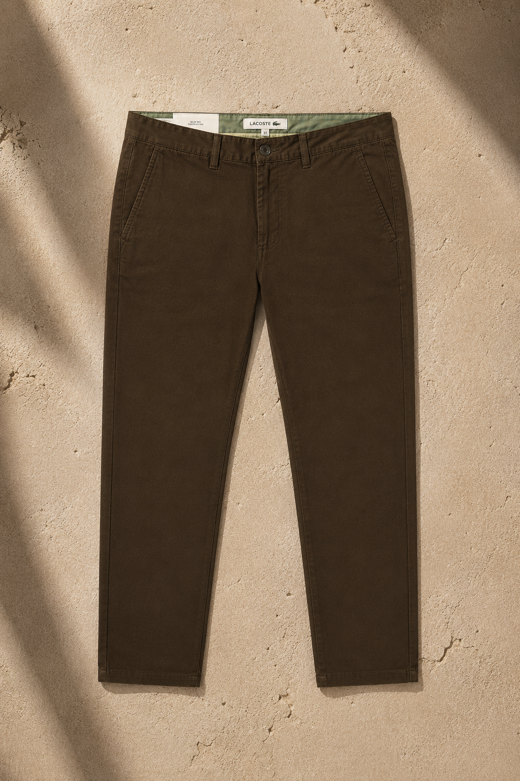 La Coste Slim Fit Stretch Cotton Mocha Earth Chino Pants