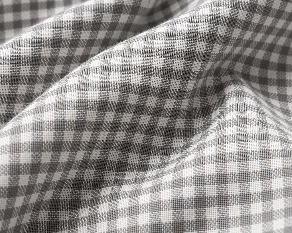 RL Custom Fit Gingham Oxford Shirt Light Grey