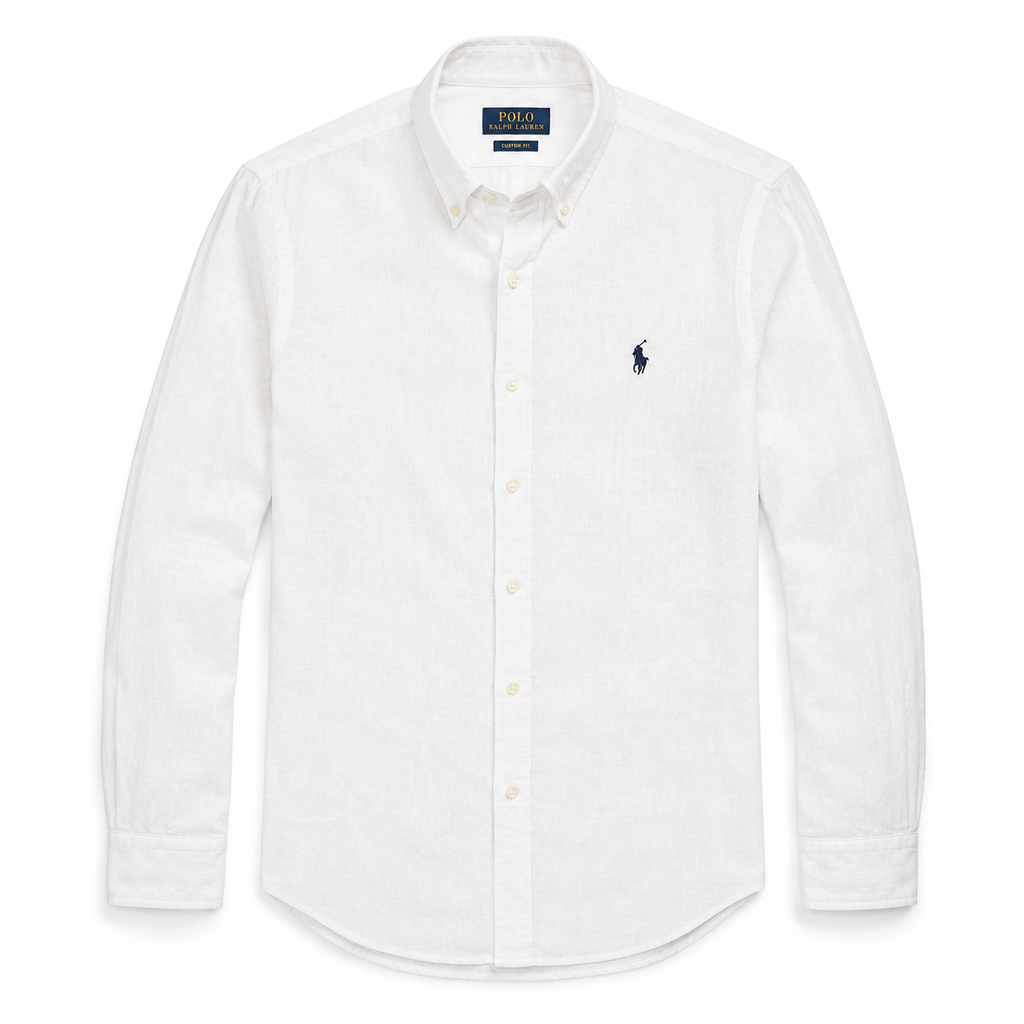 RL Polo Linen Blend Crisp Ivory Shirt