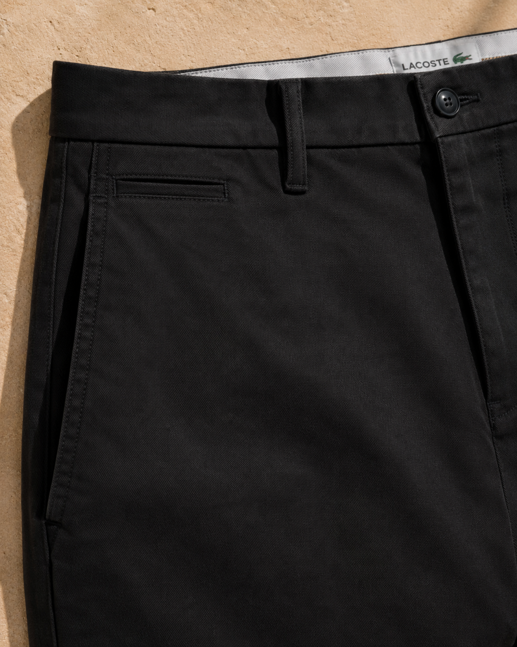 La Coste Slim Fit Stretch Cotton Onyx Black Chino Pants