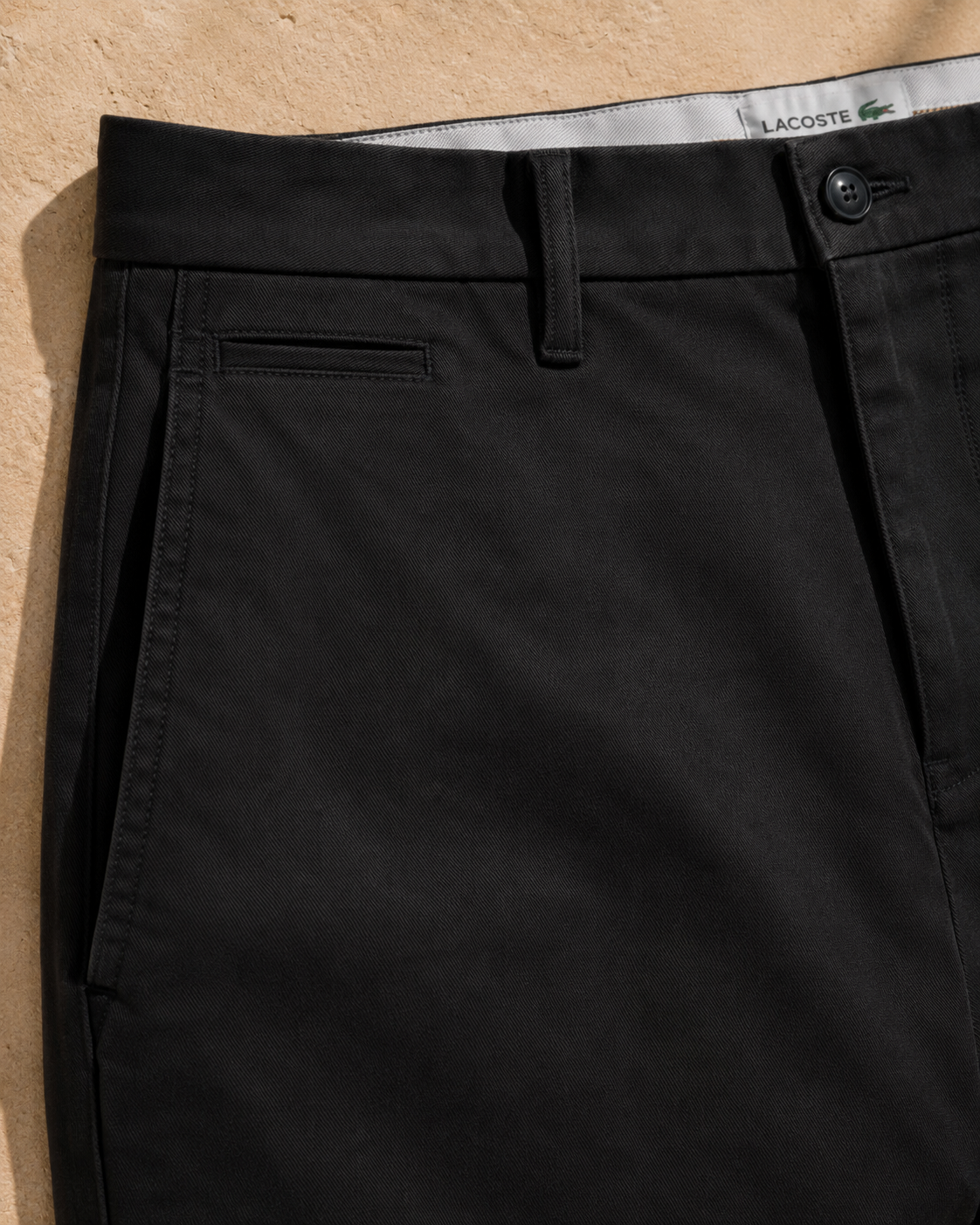 La Coste Slim Fit Stretch Cotton Onyx Black Chino Pants