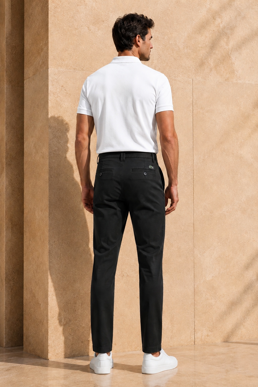 La Coste Slim Fit Stretch Cotton Onyx Black Chino Pants