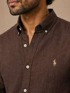 RL Polo Linen Blend Brown Shirt