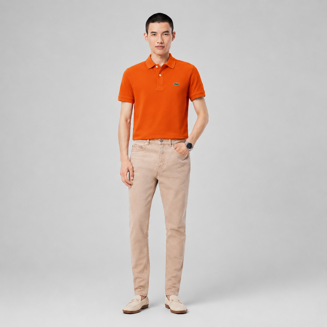 LA Coste Sunset Orange Polo T-Shirt