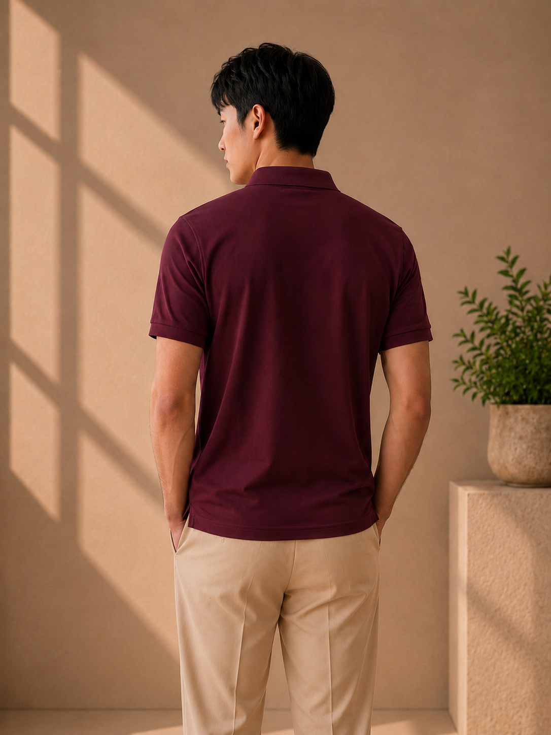 LA Coste Maroon Polo T-Shirt
