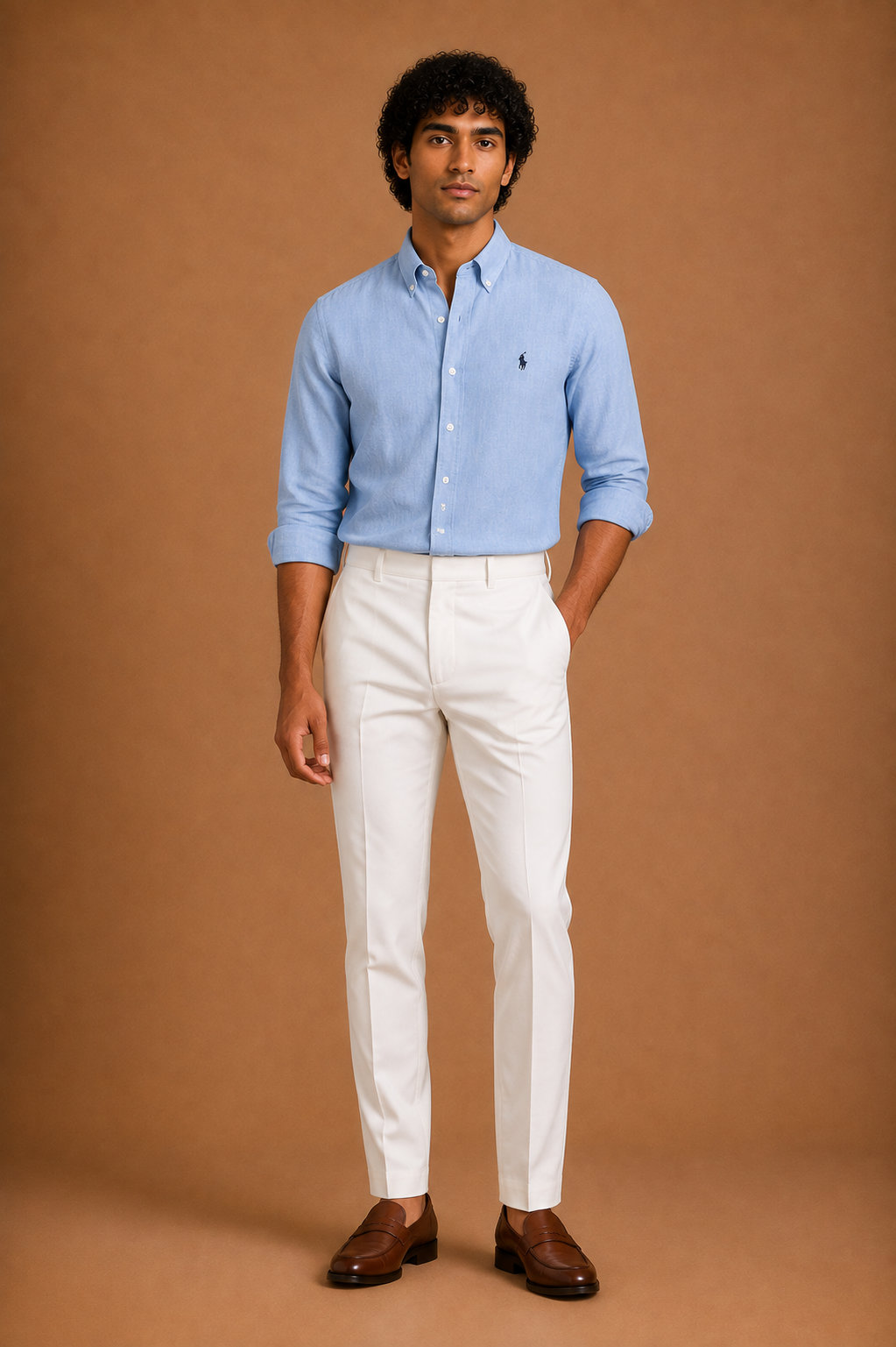 RL Polo Linen Blend Sky Blue Shirt