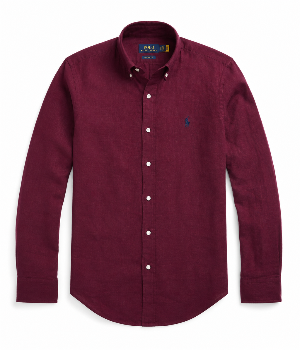 RL Polo Linen Blend Burgundy Shirt