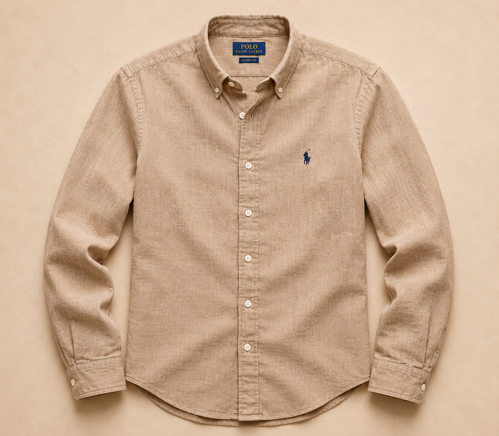RL Custom Fit Linen Shirt Beige