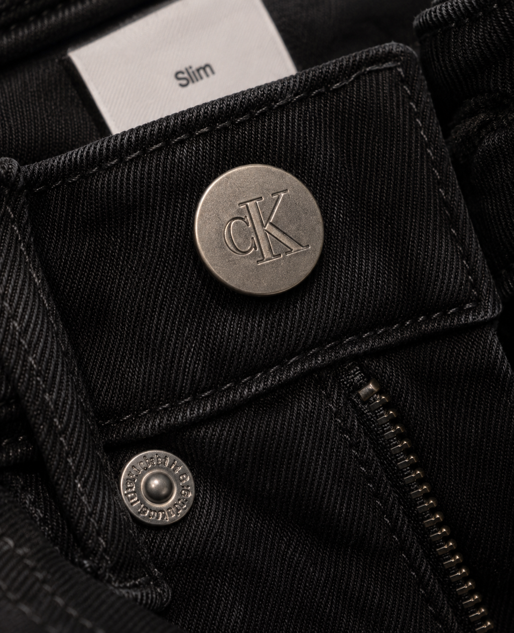Tailored Slim Fit CK Jet Black Jeans