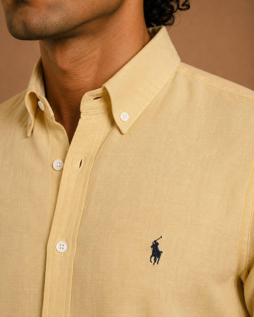 RL Polo Linen Blend Warm Oatmeal Shirt