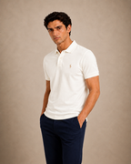 The Iconic Custom Slim Fit Mesh Vintage Ivory Polo