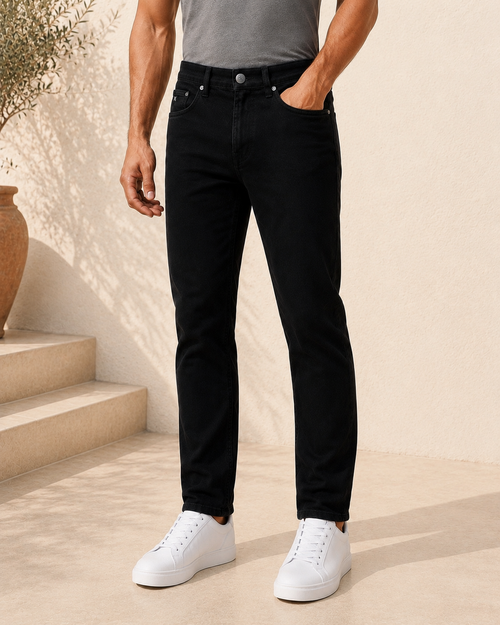 Tailored Slim Fit CK Jet Black Jeans