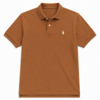 The Iconic Custom Slim Fit Mesh Mocha Brown Polo
