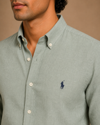 RL Polo Linen Blend Sage Grey Shirt