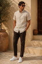 RL Polo Oat Meal Beige Linen Shirt