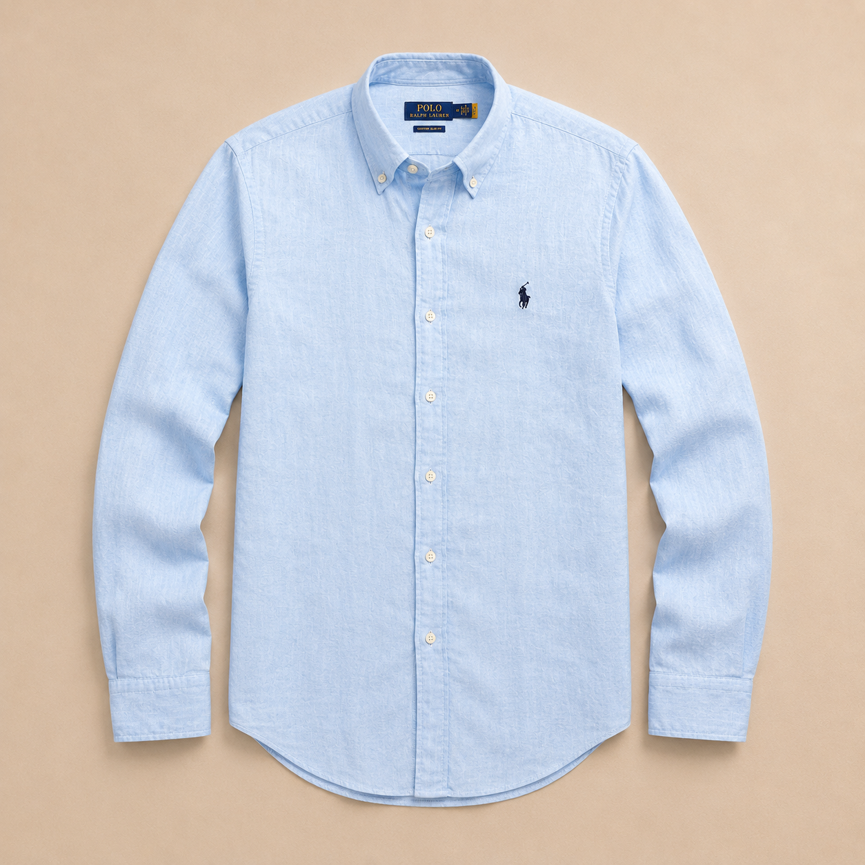 RL Custom Fit Linen Shirt Sky Blue
