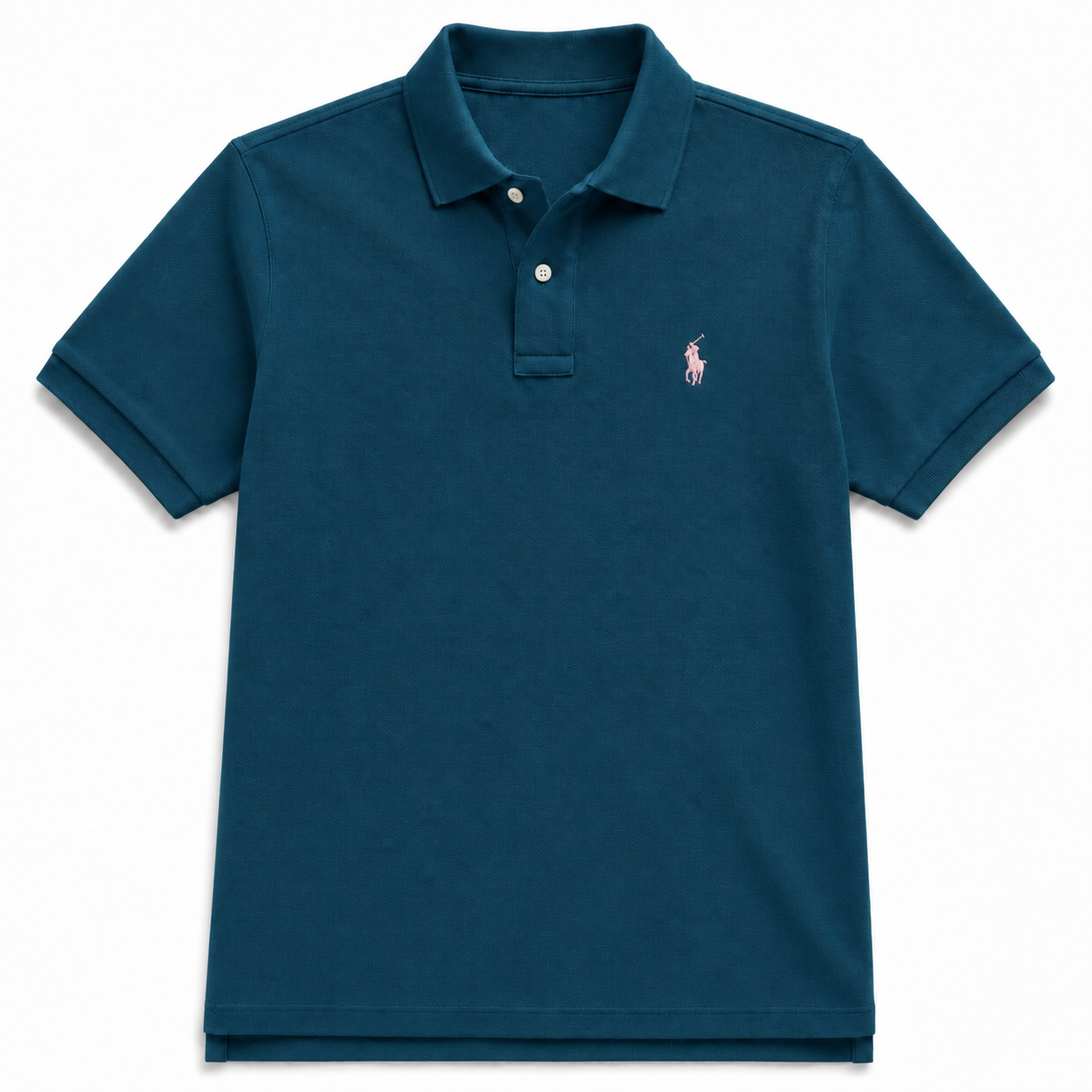 The Iconic Custom Slim Fit Mesh Ocen Teal Polo