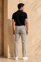 La Coste Slim Fit Stretch Cotton Ivory Stone Chino Pants