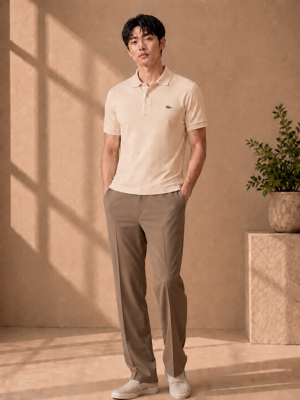 LA Coste Soft Beige Polo T-Shirt