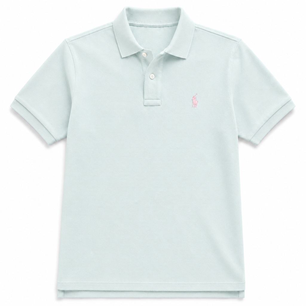 The Iconic Custom Slim Fit Mesh Ice Mint Polo