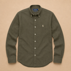 RL Custom Fit Linen Shirt Olive Sage