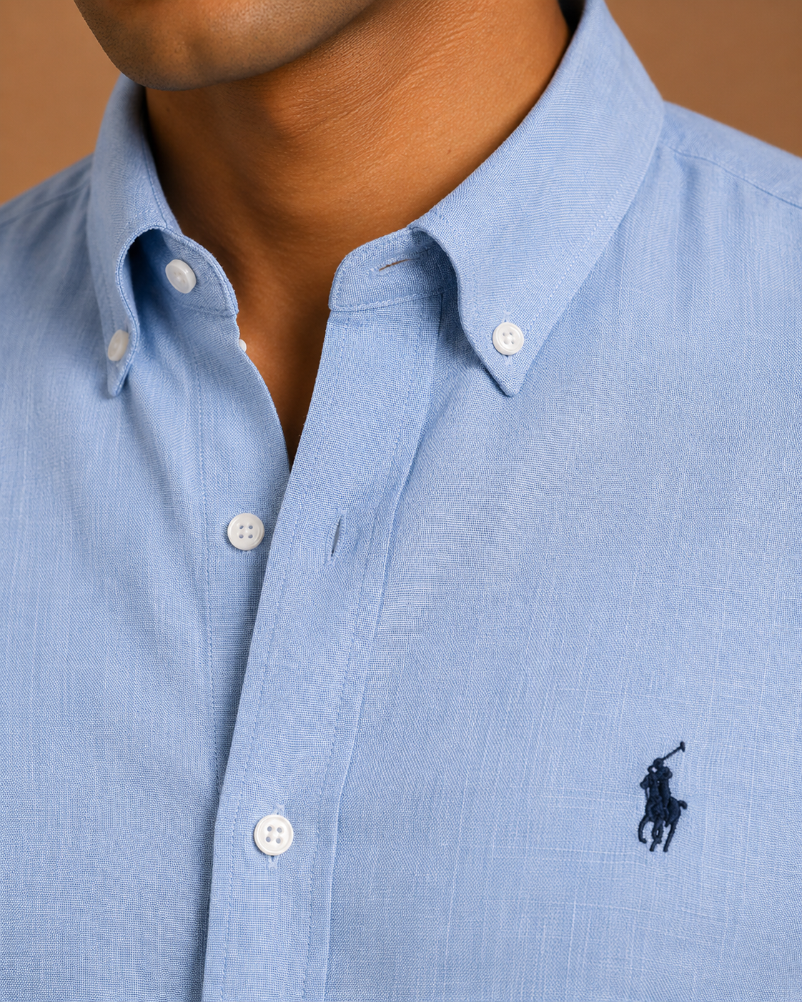 RL Polo Linen Blend Sky Blue Shirt