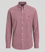 RL Custom Fit Gingham Oxford Shirt Maroon