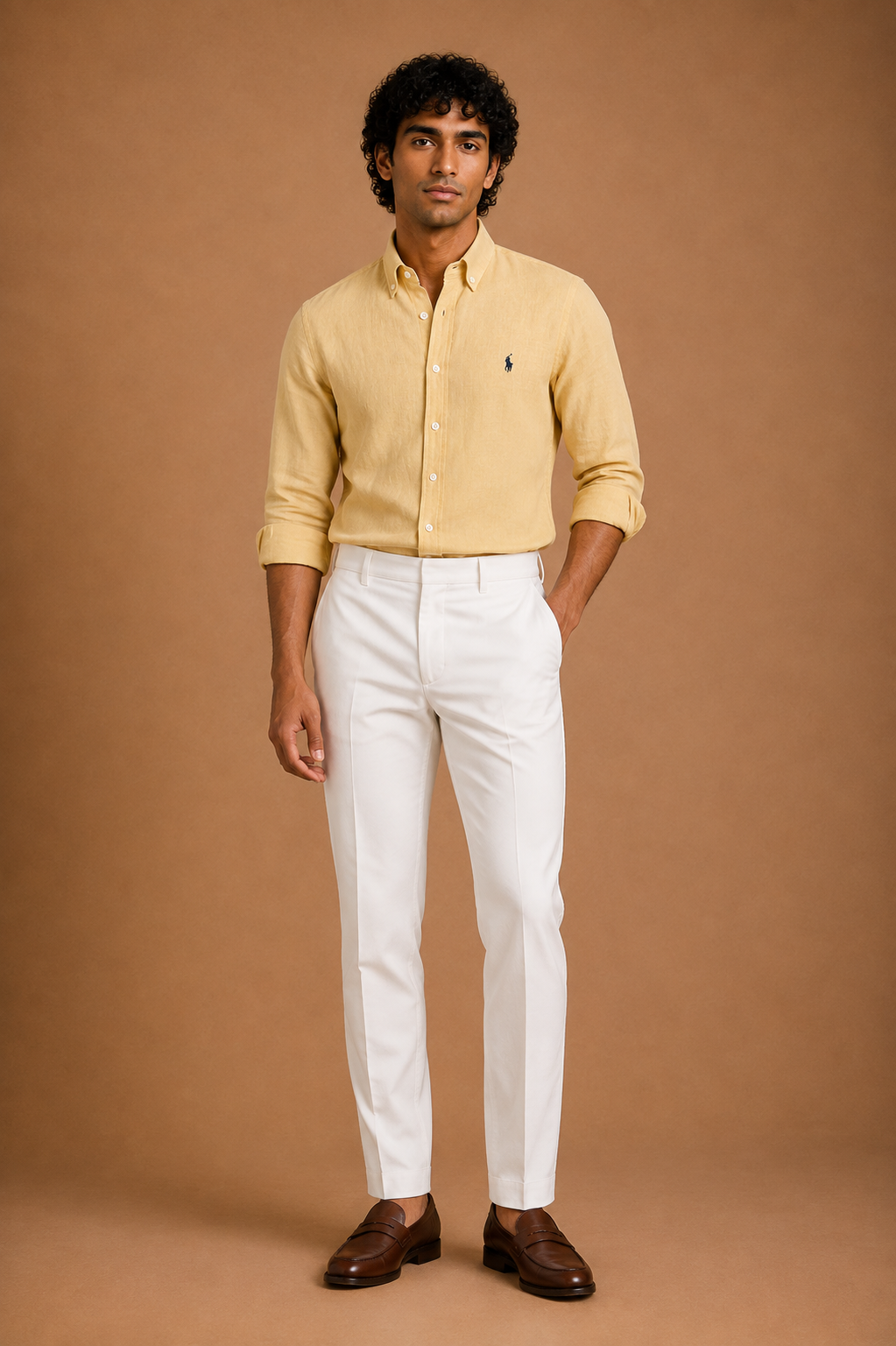 RL Polo Linen Blend Warm Oatmeal Shirt