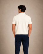The Iconic Custom Slim Fit Mesh Vintage Ivory Polo