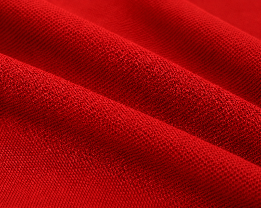 The Iconic Custom Slim Fit Mesh Red Polo