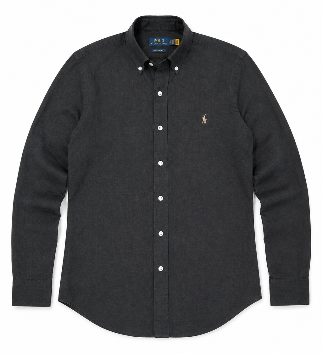 RL Polo Linen Blend Charcoal Slate Shirt