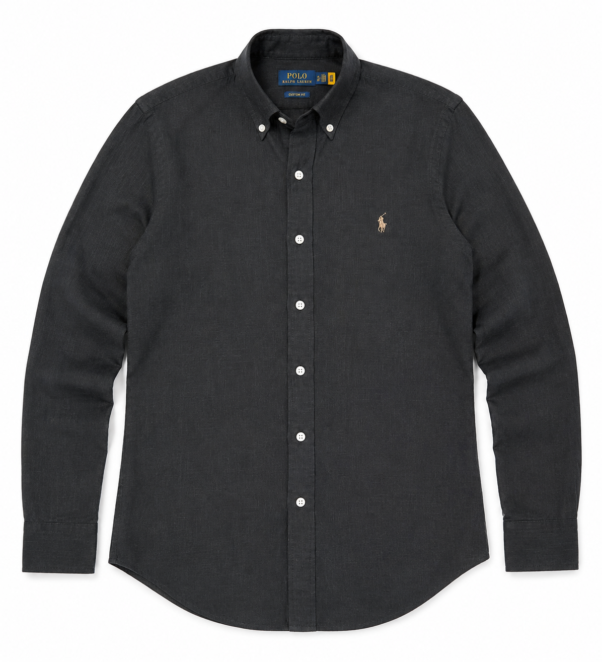 RL Polo Linen Blend Charcoal Slate Shirt