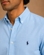 RL Polo Linen Blend Powder Blue Shirt