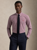 RL Custom Fit Gingham Oxford Shirt Maroon