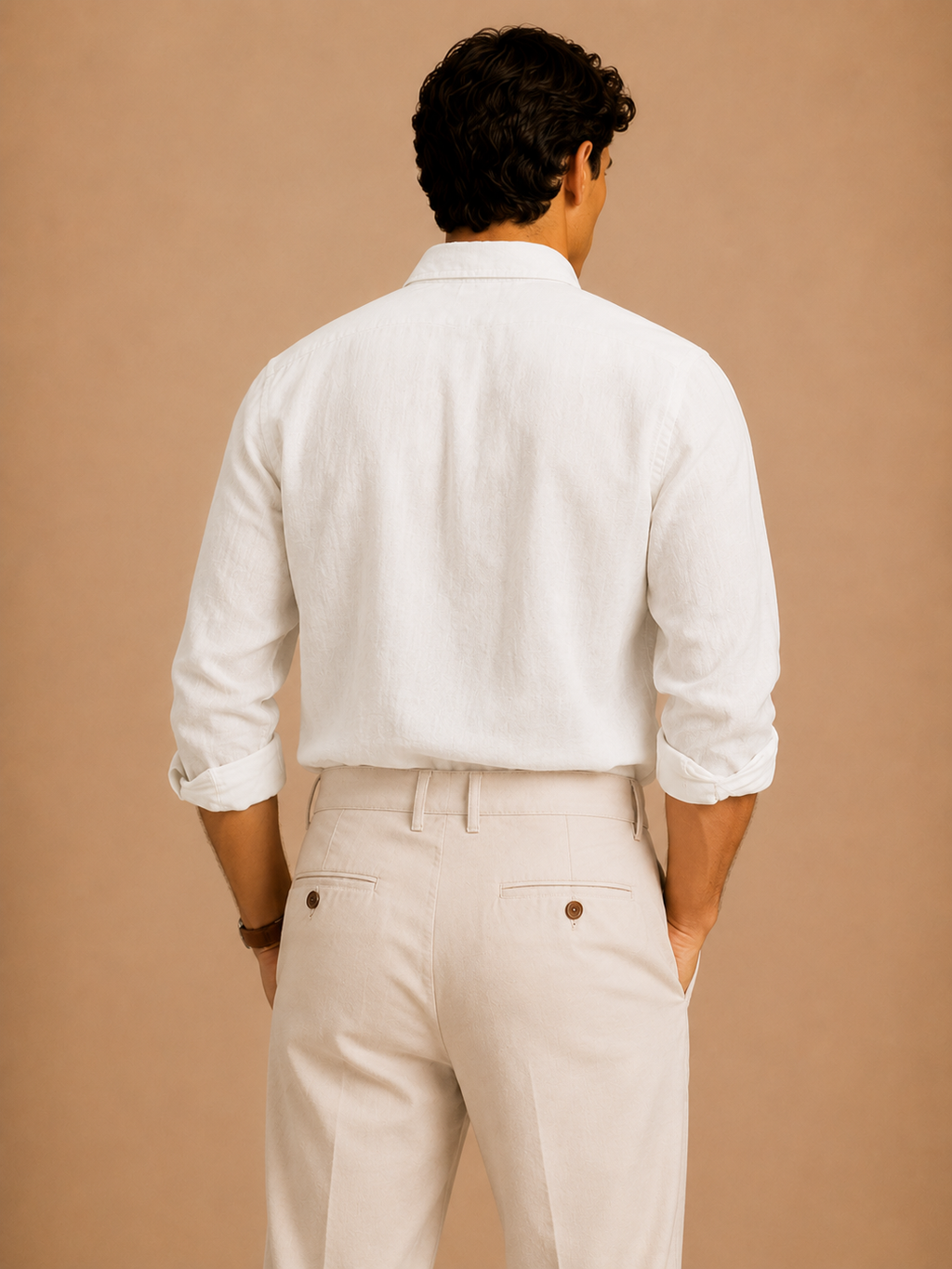 RL Custom Fit Linen Shirt White