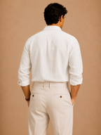 RL Custom Fit Linen Shirt White