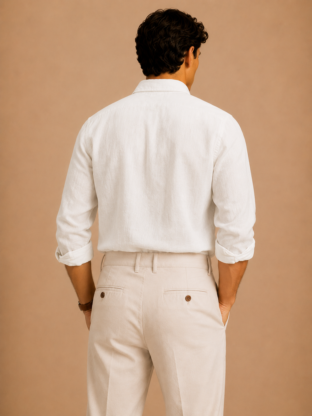 RL Custom Fit Linen Shirt White