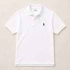 The Iconic Custom Slim Fit Mesh White Polo