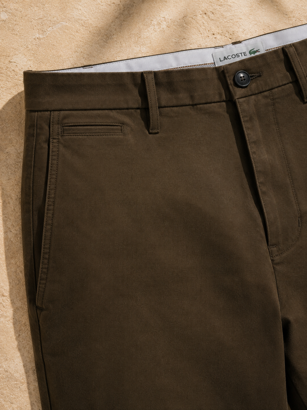 La Coste Slim Fit Stretch Cotton Mocha Earth Chino Pants