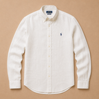 RL Custom Fit Linen Shirt White