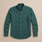 RL Custom Fit Linen Shirt Green